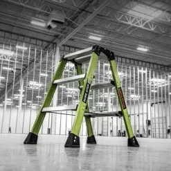 Little Giant Safety Sure Step 3-Step Model - ANSI Type 1AA - 375 Lb Rated Double-Sided Fiberglass Step Stool